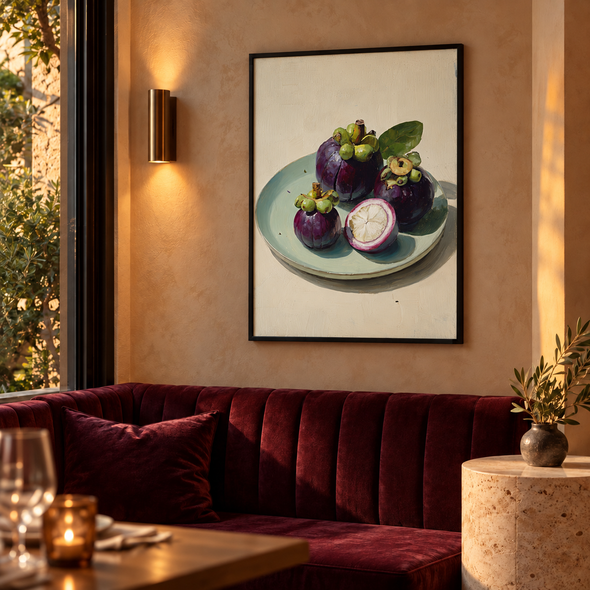 Mangosteens on Celadon