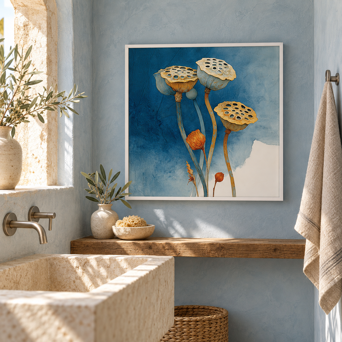 Lotus Pods in Indigo
