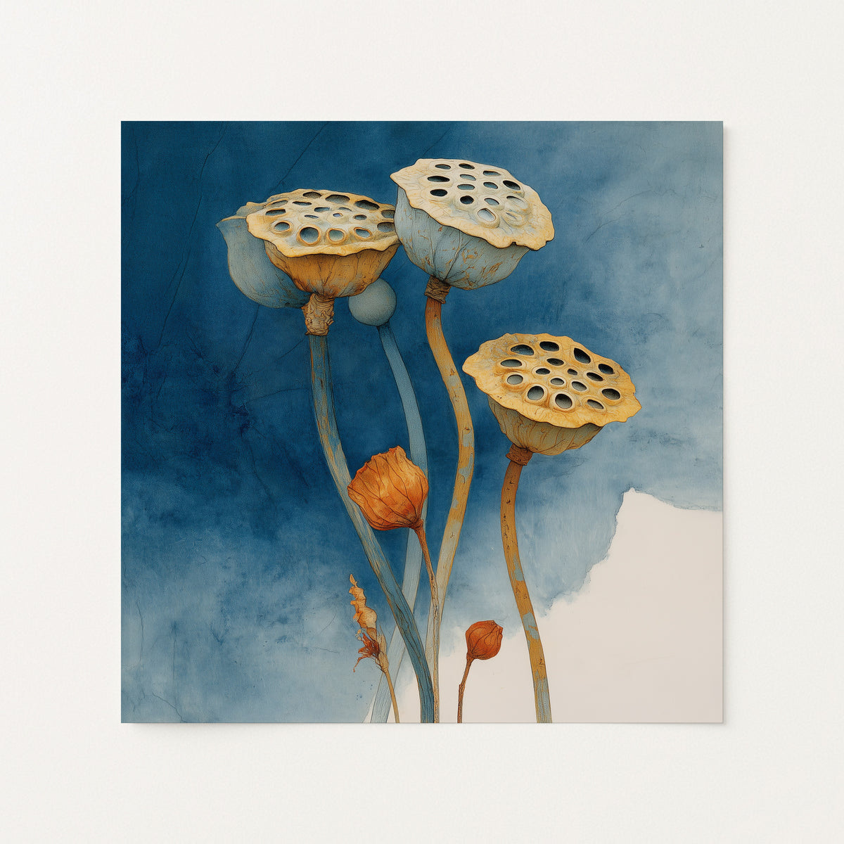 Lotus Pods in Indigo