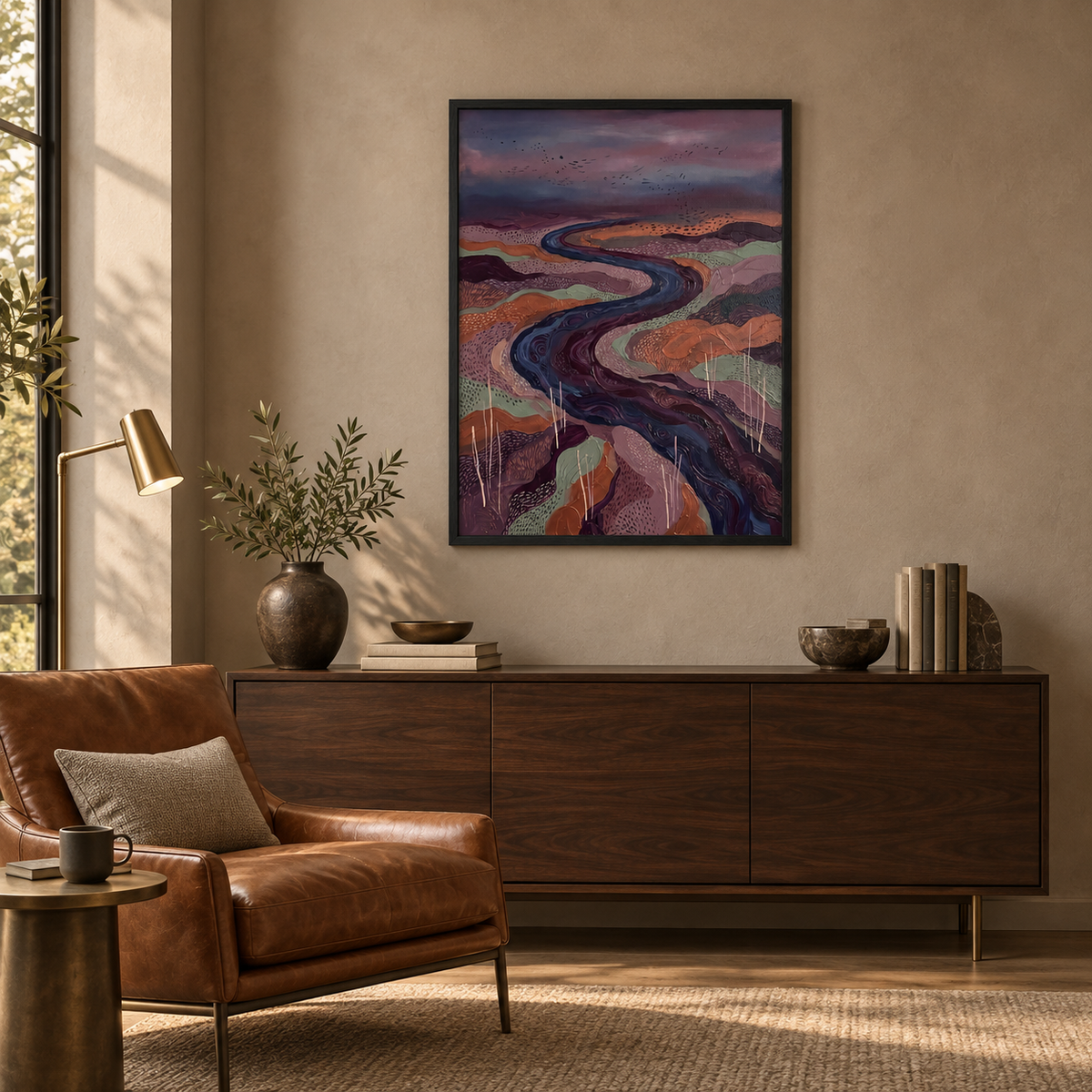 River Under a Violet Sky